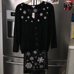 Snowflake cardigan with scarf